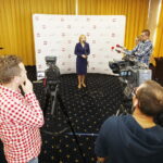 03.10.2019 Kielce. Wiceminister sportu i turystyki Anna Krupka podczas konferencji prasowej / Jarosław Kubalski / Radio Kielce