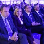 04.10.2019 Połaniec. 40-lecie Elektrowni Połaniec. Na zdjęciu (od lewej): Adam Kwiatkowski - Kancelaria Prezydenta RP, wiceminister Anna Krupka, Mirosław Kowalik - prezes grupy Enea, Lech Żak - prezes elektrowni Połaniec / Emilia Sitarska / Radio Kielce