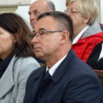 06.10.2019. Święty Krzyż. XIV Powiatowy Przegląd Zespołów Chóralnych. . Od lewej: Katarzyna Nowacka - wicekurator oświaty, Sławomir Kopacz - wójt Bielin / Emilia Sitarska / Radio Kielce