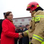 09.10.2019. Ostrowiec Świętokrzyski. Nowe samochody ratownicze-gaśnicze dla PSP w Ostrowcu Świętokrzyskim. Na zdjęciu: Agata Wojtyszek - wojewoda świętokrzyski / Emilia Sitarska / Radio Kielce