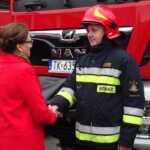 09.10.2019. Ostrowiec Świętokrzyski. Nowe samochody ratownicze-gaśnicze dla PSP w Ostrowcu Świętokrzyskim. Na zdjęciu: Agata Wojtyszek - wojewoda świętokrzyski / Emilia Sitarska / Radio Kielce