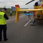 02.10.2019. Mierzawa. Śmiertelny wypadek na drodze ekspresowej z Krakowa do Kielc / KPP Jędrzejów