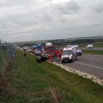 02.10.2019. Mierzawa. Śmiertelny wypadek na drodze ekspresowej z Krakowa do Kielc / KPP Jędrzejów