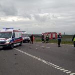 02.10.2019. Mierzawa. Śmiertelny wypadek na drodze ekspresowej z Krakowa do Kielc / KPP Jędrzejów