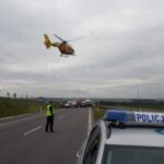 02.10.2019. Mierzawa. Śmiertelny wypadek na drodze ekspresowej z Krakowa do Kielc / KPP Jędrzejów