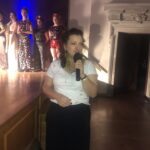 16.10.2019 Sandomierz. Pokaz mody Justyny Wesołowskiej w Muzeum Okręgowym w Sandomierzu. Na zdjęciu projektantka Justyna Wesołowska / Grażyna Szlęzak-Wójcik / Radio Kielce