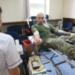 22.10.2019. Kielce. Elewi i żołnierze z Centrum Przygotowań do Misji Zagranicznych w Kielcach oddali honorowo krew / Wiktor Taszłow / Radio Kielce