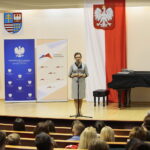 Kielce. 17.10.2019. Finał konkursu fotograficznego "Świętokrzyskie dla Europy". Przemawia Agata Wojtyszek - wojewoda świętokrzyski / Wiktor Taszłow / Radio Kielce