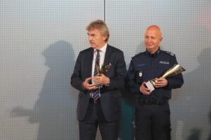 24.10.2019. Kielce. Konferencja „Bezpieczny Stadion”. Na zdjęciu (od lewej): Zbigniew Boniek - prezes PZPN i Jarosław Szymczyk - Komendant Główny Policji / Wiktor Taszłow / Radio Kielce