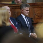 Kielce. 27.10.2019. Uroczystość odsłonięcia pomnika Przemysława Gosiewskiego. Msza święta w katedrze. Na zdjęciu: Krzysztof Słoń - senator / Wiktor Taszłow / Radio Kielce