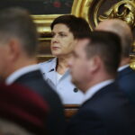 Kielce. 27.10.2019. Uroczystość odsłonięcia pomnika Przemysława Gosiewskiego. Msza święta w katedrze. Na zdjęciu: Beata Szydło - europoseł / Wiktor Taszłow / Radio Kielce