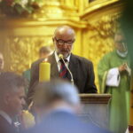 Kielce. 27.10.2019. Uroczystość odsłonięcia pomnika Przemysława Gosiewskiego. Msza święta w katedrze. Przemawia profesor Adam Massalski / Wiktor Taszłow / Radio Kielce