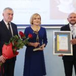 Podzamcze. 02.10.2019. XXI Wojewódzkie Obchody Światowego Dnia Turystyki. Na zdjęciu (od lewej): Andrzej Bętkowski - marszałek województwa świętokrzyskiego, Anna Krupka - poseł, Mariusz Gosek – członek zarządu województwa / Wiktor Taszłow / Radio Kielce