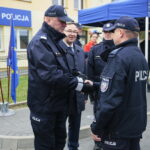 Bieliny. 08.10.2019. Otwarcie Posterunku Policji. Na zdjęciu (od lewej): Paweł Dierżak - komendant wojewódzki, Sławomir Kopacz - Wójt Gminy Bieliny, aspirant Rafał Roszczypała / Wiktor Taszłow / Radio Kielce