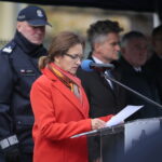 Bieliny. 08.10.2019. Otwarcie Posterunku Policji. Przemawia Agata Wojtyszek - wojewoda świętokrzyski / Wiktor Taszłow / Radio Kielce