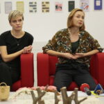 09.210.2019. Konferencja przed wystawą "DZIEWCZYNY NA WARSZTAT". Aleksandra Banaś, Joanna Kurkiewicz - obie kuratorki wystawy / Wiktor Taszłow / Radio Kielce