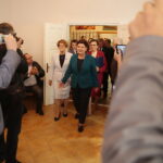 09.10.2019. Mostki. Wizyta Beaty Szydło w Mostkach. Na zdjęciu (od lewej): Maria Zuba - poseł PiS, Bartłomiej Dorywalski - wicewojewoda świętokrzyski, Beata Szydło - europoseł, była premier i Agata Wojtyszek - wojewoda świętokrzyski / Wiktor Taszłow / Radio Kielce