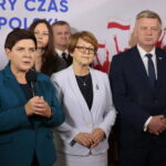 09.10.2019. Mostki. Wizyta Beaty Szydło w Mostkach. Na zdjęciu (od lewej): Beata Szydło - europoseł, była premier, Agnieszka Buras - kandydatka z listy PiS do sejmu, Maria Zuba - poseł PiS i Jarosław Rusiecki - senator PiS / Wiktor Taszłow / Radio Kielce