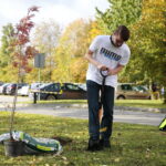 Kielce. 10.10.2019. Studenci posadzili drzewa na kampusie Politechniki / Wiktor Taszłow / Radio Kielce