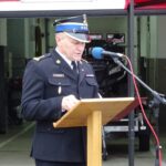 09.10.2019. Ostrowiec Świętokrzyski. Nowe samochody ratownicze-gaśnicze dla PSP w Ostrowcu Świętokrzyskim. Na zdjęciu: st. bryg. Robert Grudzień - komendant Powiatowej Straży Pożarnej w Ostrowcu Świętokrzyskim / Emilia Sitarska / Radio Kielce