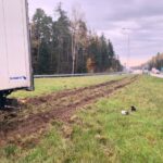 13.11.2019 Chrusty. Wypadek na drodze S7 przy zjeździe na Zagnańsk / Monika Miller / Radio Kielce