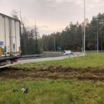 13.11.2019 Chrusty. Wypadek na drodze S7 przy zjeździe na Zagnańsk / Monika Miller / Radio Kielce