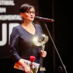 22.11.2019 Kielce. Gala finałowa Festiwalu Form Dokumentalnych NURT. Na zdjęciu: Renata Kijowska - laureatka Nagrody Radia Kielce / Wiktor Taszłow / Radio Kielce