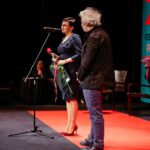 22.11.2019 Kielce. Gala finałowa Festiwalu Form Dokumentalnych NURT. Na zdjęciu (od lewej): Renata Kijowska - reżyser i Jerzy Armata - juror / Wiktor Taszłow / Radio Kielce