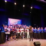 23.11.2019 Jędrzejów. VIII Jędrzejowskie Spotkania Chóralne. Na zdjęciu Chór Akademicki Politechniki Świętokrzyskiej i Jędrzejowski Chór Miejski pod dyrekcją Małgorzaty Banasińskiej-Barszcz / Ewa Pociejowska-Gawęda / Radio Kielce