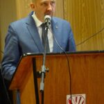 08.11.2019 Jędrzejów. 80-lecie powstania Tajnej Organizacji Nauczycielskiej. Przemawia Paweł Faryna - starosta jędrzejowski / Ewa Pociejowska-Gawęda / Radio Kielce