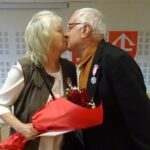 25.11.2019. Jędrzejów. Złote Gody. Na zdjęciu (od lewej): Janina Comber i Władysław Comber / Ewa Pociejowska-Gawęda / Radio Kielce