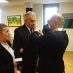 25.11.2019. Jędrzejów. Złote Gody. Na zdjęciu (od lewej): Regina Wójcik, Alfred Wójcik i Marcin Piszczek - burmistrz Jędrzejowa / Ewa Pociejowska-Gawęda / Radio Kielce