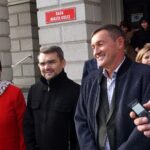 07.11.2019 Kielce. Konferencja w obronie prezydenta Bogdana Wenty. Na zdjęciu (od lewej): Danuta Papaj - wiceprezydent Kielc, Marcin Różycki - wiceprezydent Kielc i dr Grzegorz Świercz / Michał Kita / Radio Kielce