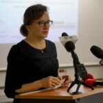 26.11.2019. Kielce. Podpisanie listu intencyjnego o współpracy dotyczącej rozbudowy systemu centralnej ciepłej wody oraz likwidacji piecyków gazowych. Na zdjęciu: Agata Wojtyszek - poseł PiS / Piotr Kwaśniewski / Radio Kielce