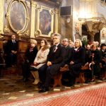 11.11.2019 Kielce. Msza święta w intencji Ojczyzny w katedrze. Na zdjęciu (od lewej): Kamil Suchański - przewodniczący Rady Miasta Kielce, Dorota Koczwańska-Kalita - naczelnik kieleckiej delegatury IPN, wojewoda Agata Wojtyszek, senator Krzysztof Słoń, Władysław Skalski - gubernator obwodu winnickiego i wicemarszałek Renata Janik / Jarosław Kubalski / Radio Kielce