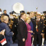 14.11.2019  Kazimierza Wielka. Wizyta prezydenta RP Andrzeja Dudy. Na zdjęciu prezydent RP Andrzej Duda, Anna Krupka - wiceminister sportu i turystki / Jarosław Kubalski / Radio Kielce