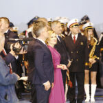 14.11.2019  Kazimierza Wielka. Wizyta prezydenta RP Andrzeja Dudy. Na zdjęciu Krzysztof Słoń - senator PiS, Anna Krupka - wiceminister sportu i turystyki / Jarosław Kubalski / Radio Kielce