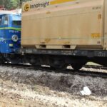 05.11.2019. Włoszczowice. Zderzenie samochodu ciężarowego z pociągiem towarowym / Marta Gajda / Radio Kielce