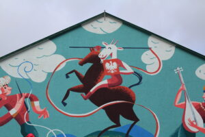 11.11.2019 Pacanów. Odsłonięcie pierwszego bajkowo-patriotycznego muralu / Marta Gajda / Radio Kielce