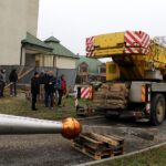 25.11.2019. Busko-Zdrój. Budowa dzwonnicy przy kościele św. Brata Alberta / Marta Gajda / Radio Kielce