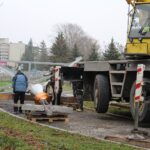 25.11.2019. Busko-Zdrój. Budowa dzwonnicy przy kościele św. Brata Alberta / Marta Gajda / Radio Kielce