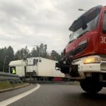 13.11.2019 Chrusty. Wypadek na drodze S7 przy zjeździe na Zagnańsk / Monika Miller / Radio Kielce