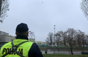 25.11.2019 Kielce. Akcja policji z wykorzystaniem dronów / Monika Miller / Radio Kielce