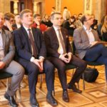 22.11.2019. Kielce. Podsumowanie programu "Mania działania". Na zdjęciu (od lewej): Michał Pękala - wójt Radoszyc, Andrzej Pruś - przewodniczący sejmiku województwa, Marcin Różycki - zastępca prezydenta Kielc, Michał Braun - kielecki radny / Agata Kocaj / Radio Kielce