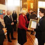 08.11.2019 Kielce. WDK. XX Gala Wręczenia Nagród i Wyróżnień „Talenty Świętokrzyskie”. Nagrody wręczają Andrzej Pruś - przewodniczący sejmiku, Renata Janik - wicemarszałek i Kazimierz Mądzik - kurator oświaty / Jarosław Kubalski / Radio Kielce