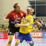 02.11.2019 Kielce. Piłka ręczna. Liga Mistrzów. Mecz PGE Vive Kielce - Telekom Veszprem. Arciom Karalok / Jarosław Kubalski / Radio Kielce