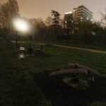 15.11.2019 Kielce. Ścieżki wzdłuż Silnicy pomiędzy ulicami IX Wieków Kielc a Jesionową nocą / Jarosław Kubalski / Radio Kielce