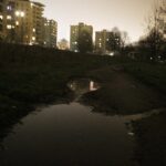 15.11.2019 Kielce. Ścieżki wzdłuż Silnicy pomiędzy ulicami IX Wieków Kielc a Jesionową nocą / Jarosław Kubalski / Radio Kielce