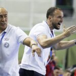 30.11.2019 Kielce. Piłka ręczna. Liga Mistrzów. Mecz PGE Vive Kielce - Mieszkow Brześć. Talant Dujszebajew i Uros Zorman / Jarosław Kubalski / Radio Kielce