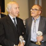 15.11.2019 Krasocin. XIII Ogólnopolski Konkurs Poetycki im. Feliksa Raka. Na zdjęciu Tadeusz Stolarski - regionalista, Stanisław Nyczaj - prezes oddziału kieleckiego Związku Literatów Polskich / Krzysztof Bujnowicz / Radio Kielce